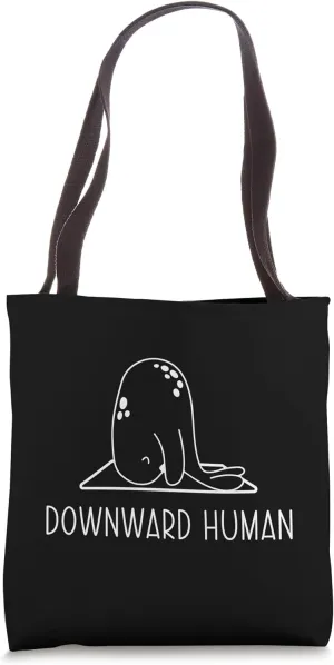 Position Downward Human Shirt Seal Sea Dog - Funny Seal Yoga Tote Bag
