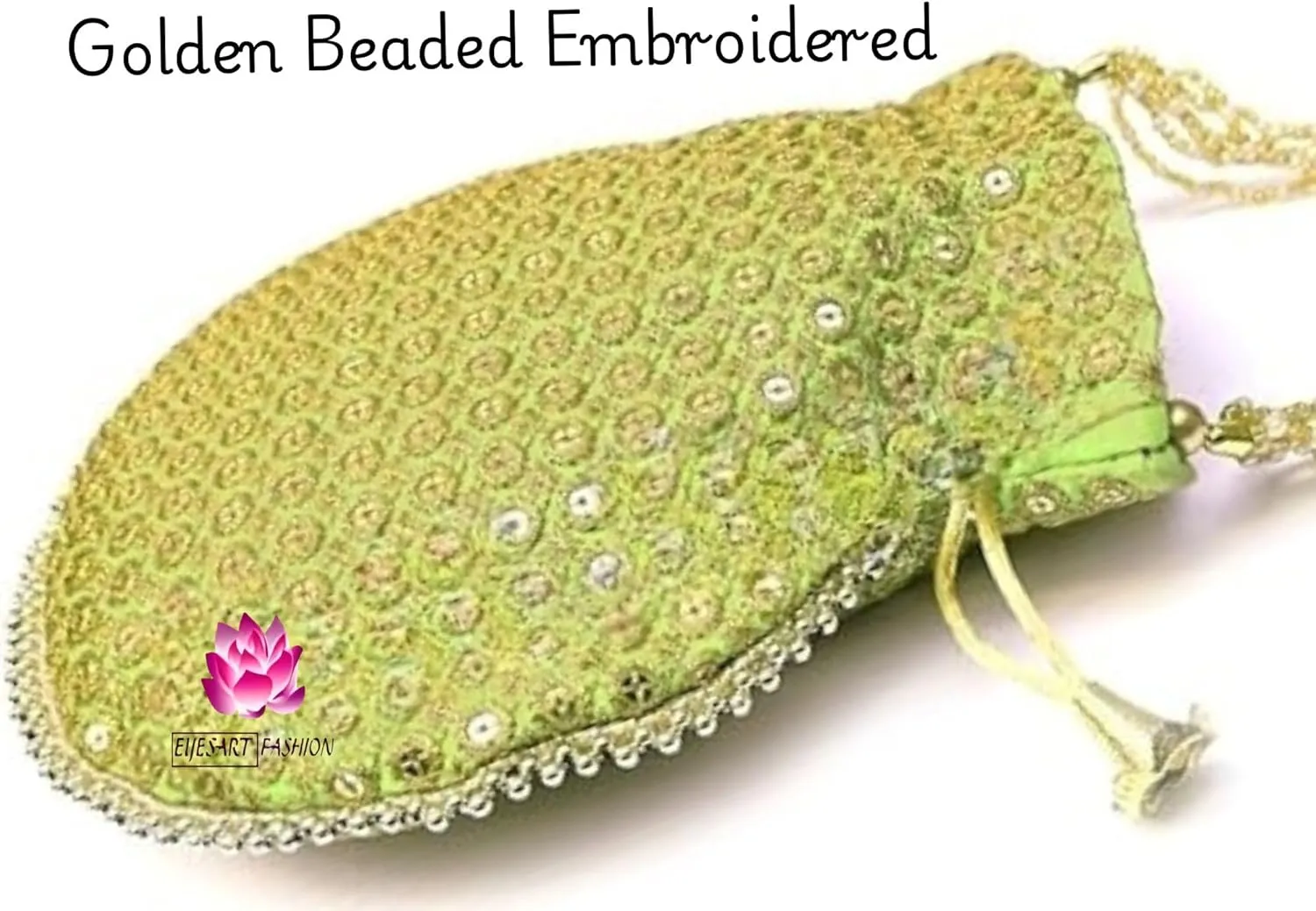 Potli Bag For Women Ethnic Designer Embroidery Work Batwa Pearls Handle With Intricate Bridal Drawstring Stylish Bridal Women