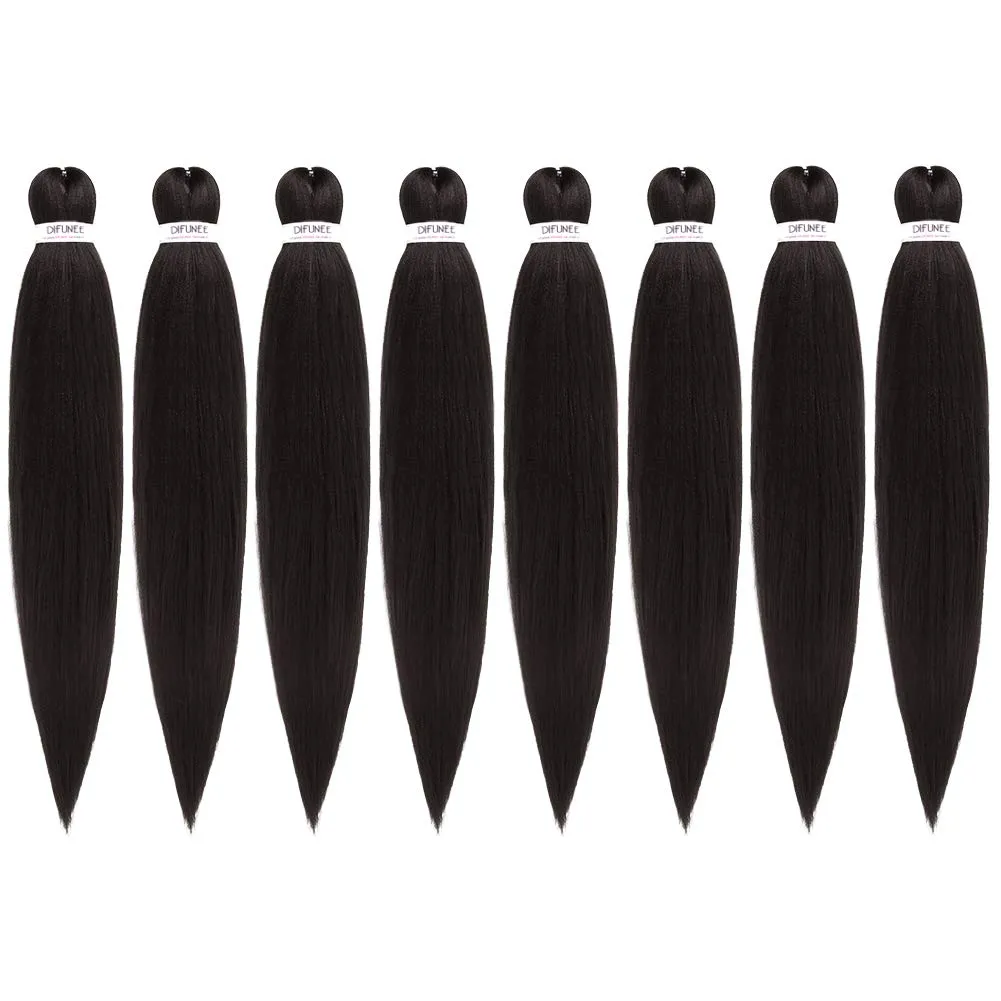Pre-stretched Braiding Hair - 16 Inch 8 Packs Dark Brown Short Braiding Hair For Twist or Box Braids, Yaki Texture Hot Water Setting Synthetic Braiding Hair Extensions (16 Inch, #2-8P)