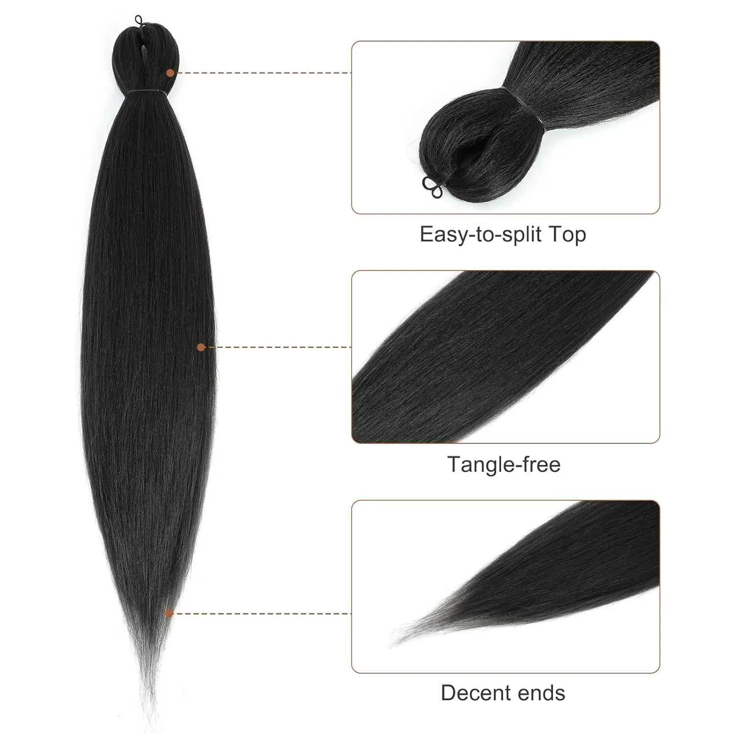 Pre-stretched Braiding Hair - 16 Inch 8 Packs Dark Brown Short Braiding Hair For Twist or Box Braids, Yaki Texture Hot Water Setting Synthetic Braiding Hair Extensions (16 Inch, #2-8P)