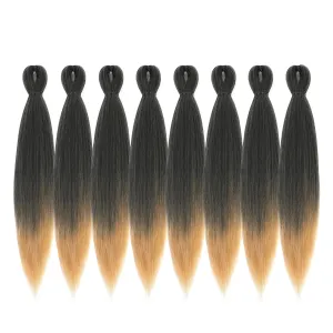 Pre-stretched Braiding Hair - 16 Inch 8 Packs Ombre Blonde Short Braiding Hair For Twist or Box Braids, Yaki Texture Hot Water Setting Synthetic Braiding Hair Extensions (16 Inch, T27-8P)