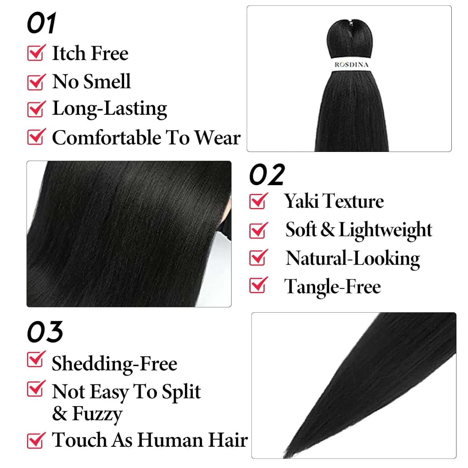Pre-stretched Braiding Hair - 24 Inch 8 Packs Dark Brown Long Braiding Hair For Twist or Box Braids, Yaki Texture Hot Water Setting Synthetic Braiding Hair Extensions (24 Inch, #2-8P)