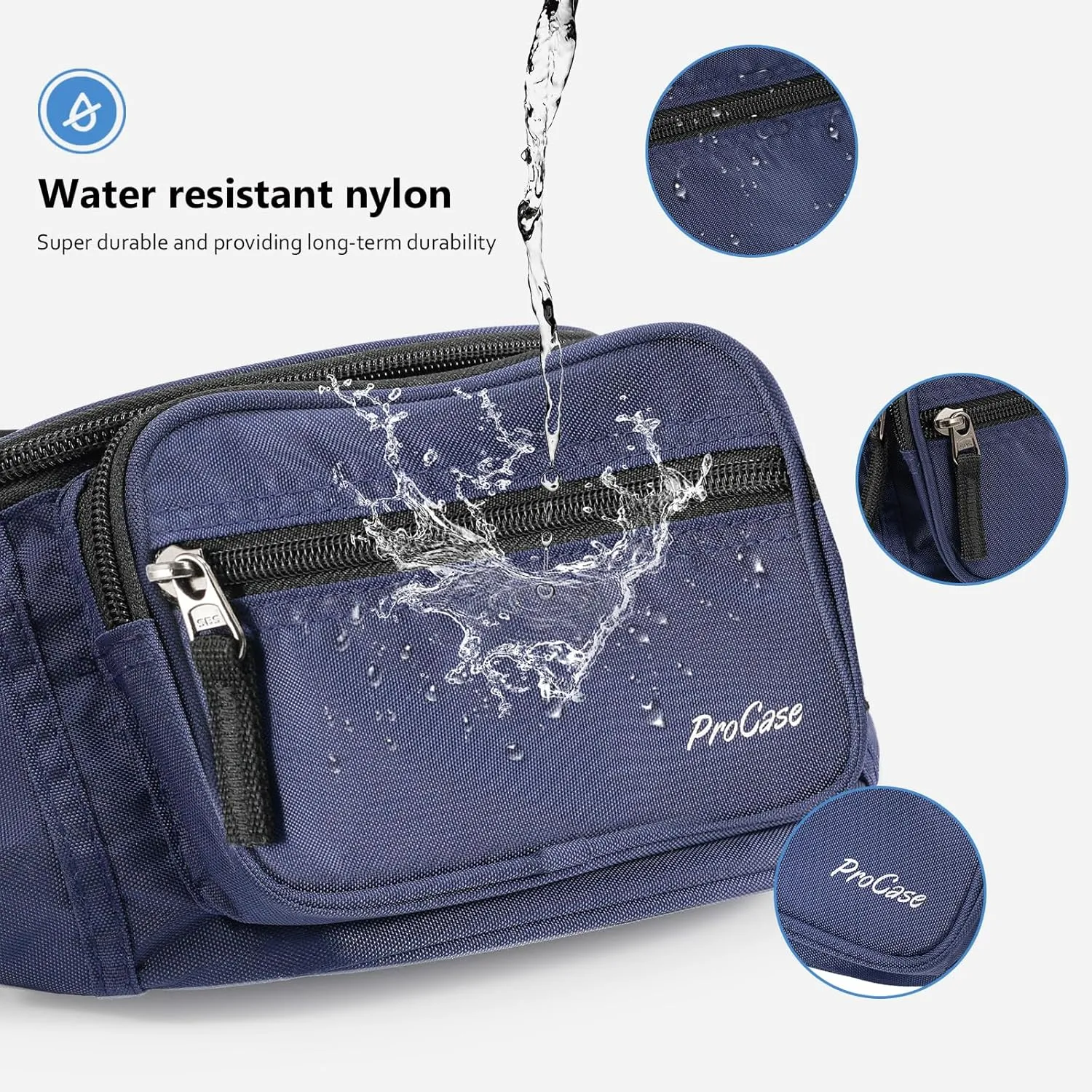 ProCase Fanny Pack Waist Packs for Men Women, Waist Bag Hip Pack for Travel Hiking Running Outdoor Sports
