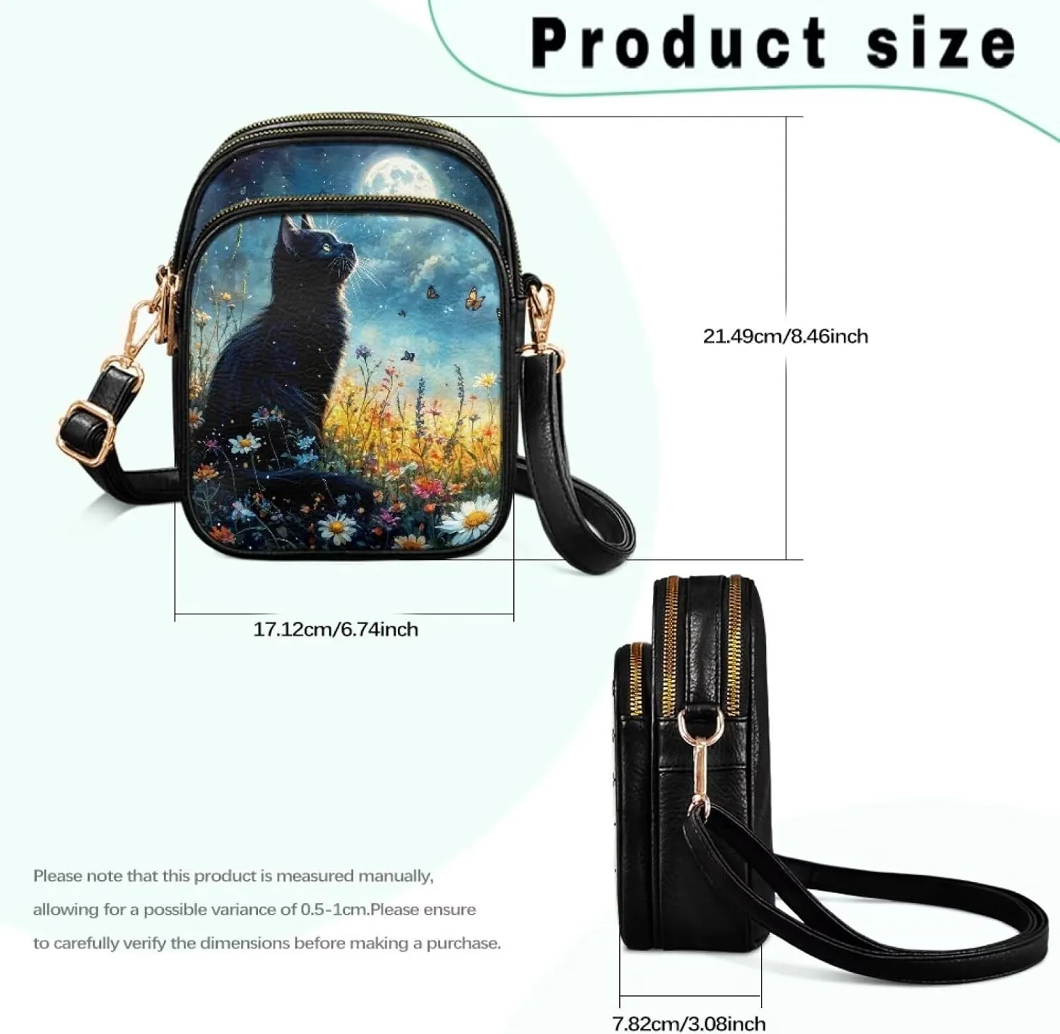 PU Leather Crossbody Bags for Women Ladies Lightweight Cross Body Shoulder Purses Handbag with Muti Zipper Pockets