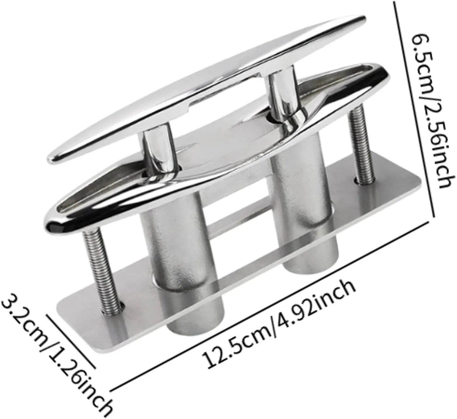Pull up Flush Mount Boat Cleat Marine Dock Deck Cleat Heavy Duty for Pontoons Utility Boats Universal 316 Stainless Steel