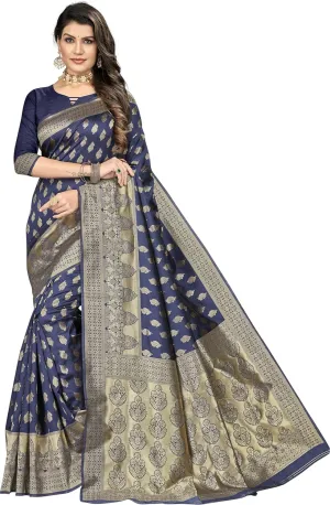 Pure Zari Work Women's Banarasi Silk Saree With Blouse Piece, designer saree for Women Fashion