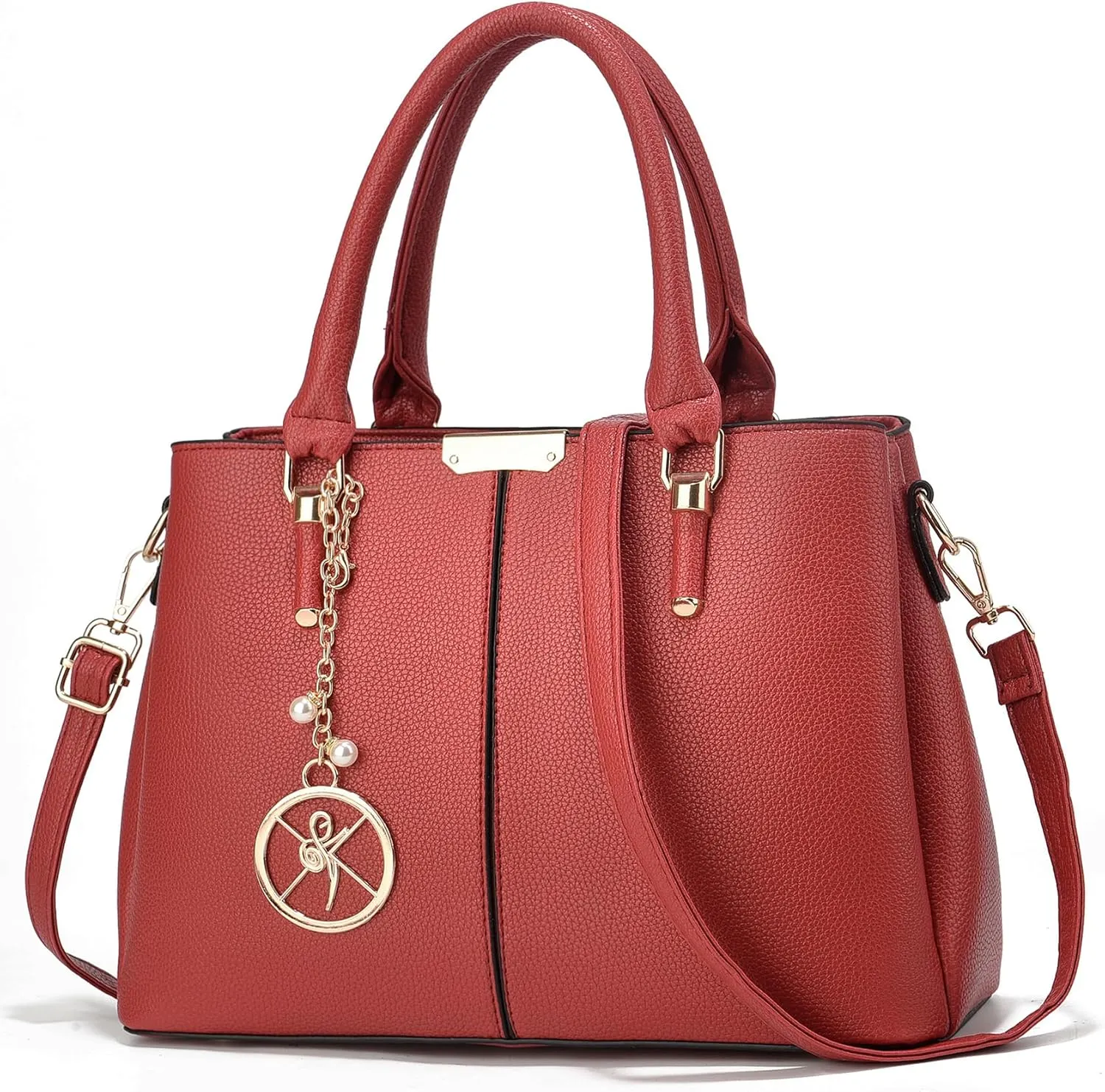 Purse and Handbags for Women, 3 Zip Compartments Tote Bag Designer Shoulder Purse Top Handle Satchel Bags