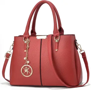 Purse and Handbags for Women, 3 Zip Compartments Tote Bag Designer Shoulder Purse Top Handle Satchel Bags