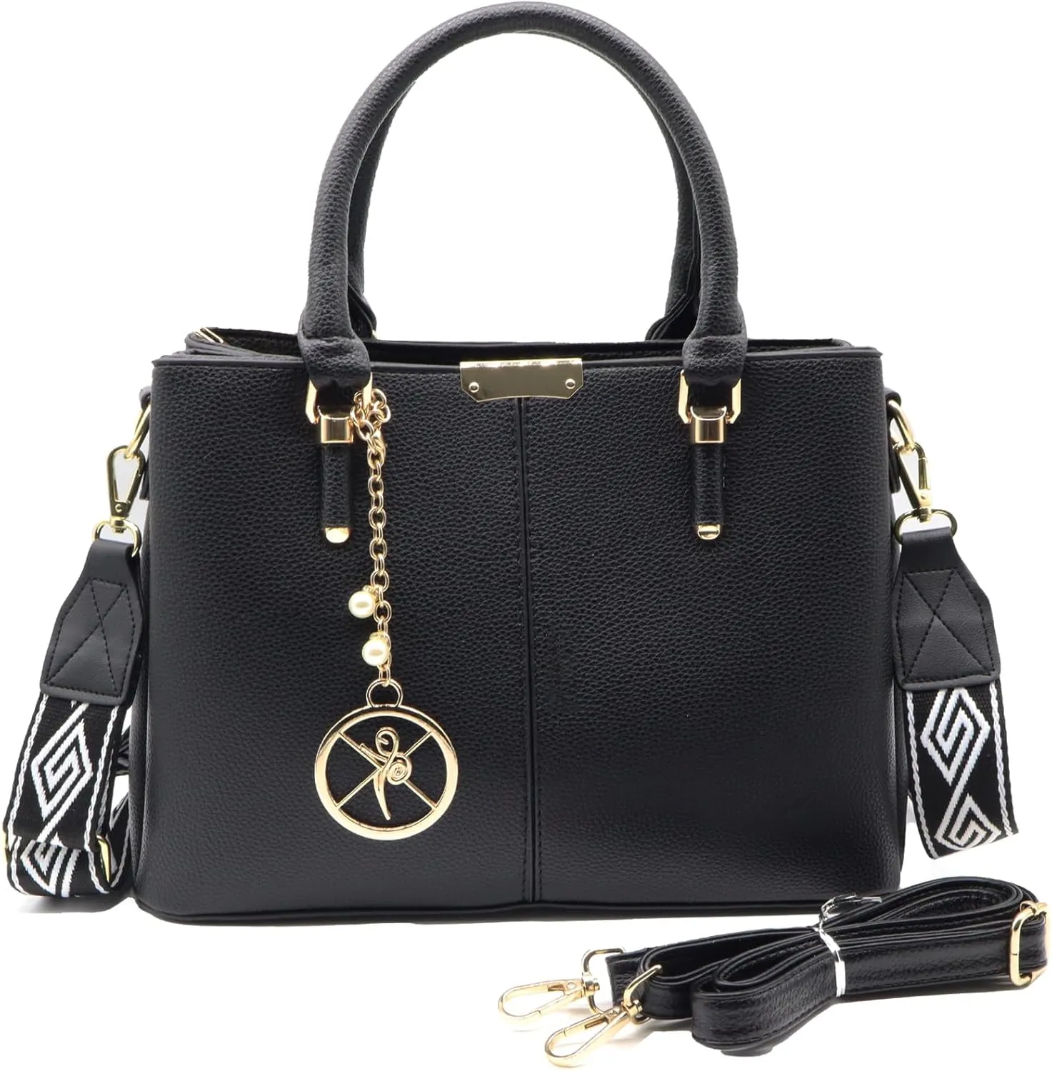 Purse and Handbags for Women, 3 Zip Compartments Tote Bag Designer Shoulder Purse Top Handle Satchel Bags