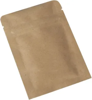 QQ Studio Resealable Kraft Mylar Heat Sealable Bags (100 Bags) (Brown Ziplock, 4.3" x 7.1" (11cm x 18cm)