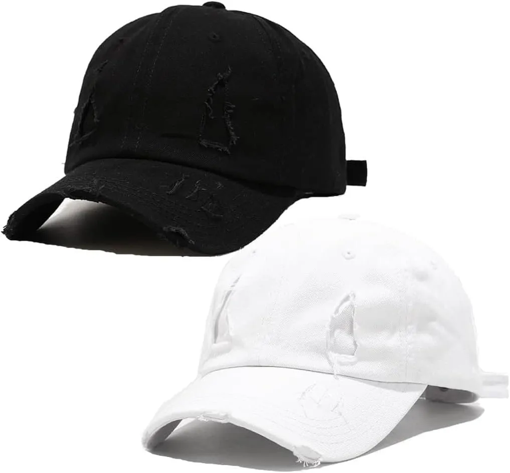Quanhaigou 2 Pack Unisex Baseball Cap,Dad Golf Hats,Adjustable Polo Hat for Men Women