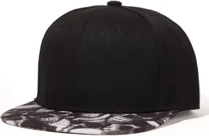 Quanhaigou Adjustable Snapback Hat for Men Women,Unisex Hip Hop Baseball Cap Flat Bill Brim Dad Hats