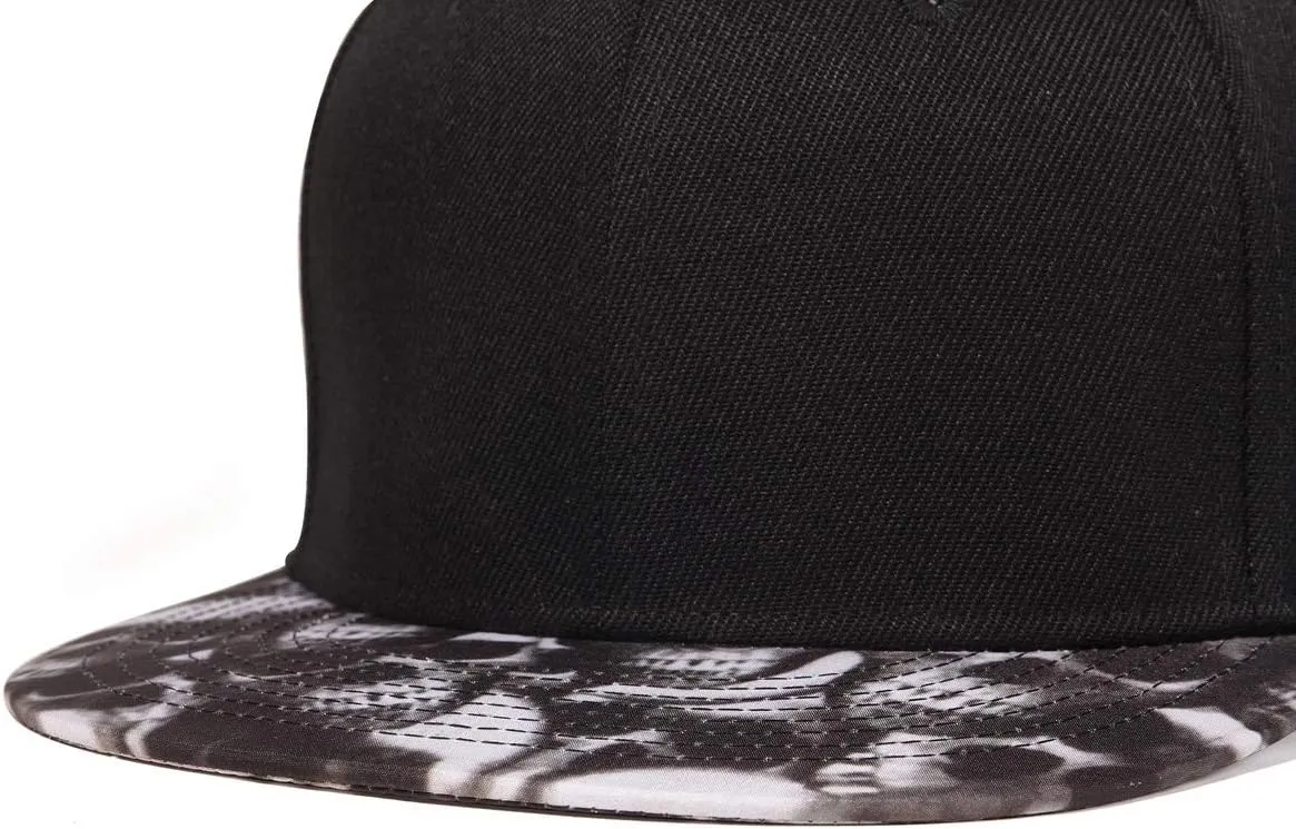 Quanhaigou Adjustable Snapback Hat for Men Women,Unisex Hip Hop Baseball Cap Flat Bill Brim Dad Hats