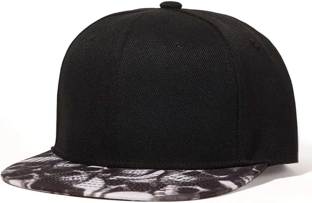 Quanhaigou Adjustable Snapback Hat for Men Women,Unisex Hip Hop Baseball Cap Flat Bill Brim Dad Hats