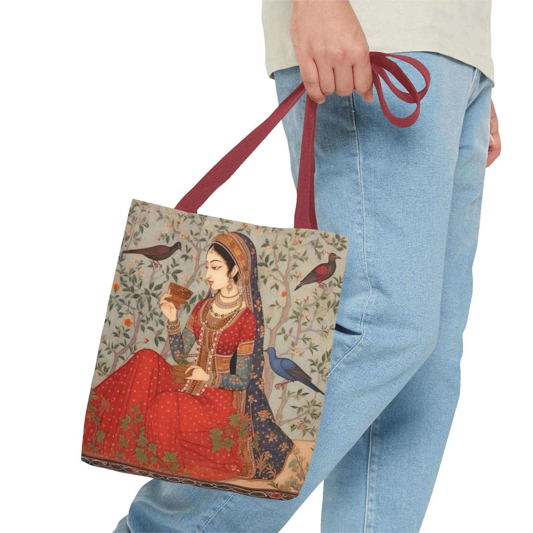 "Maryam" – Mughal Classical Dancer Art Tote Bag - Elegant Indian Art Design