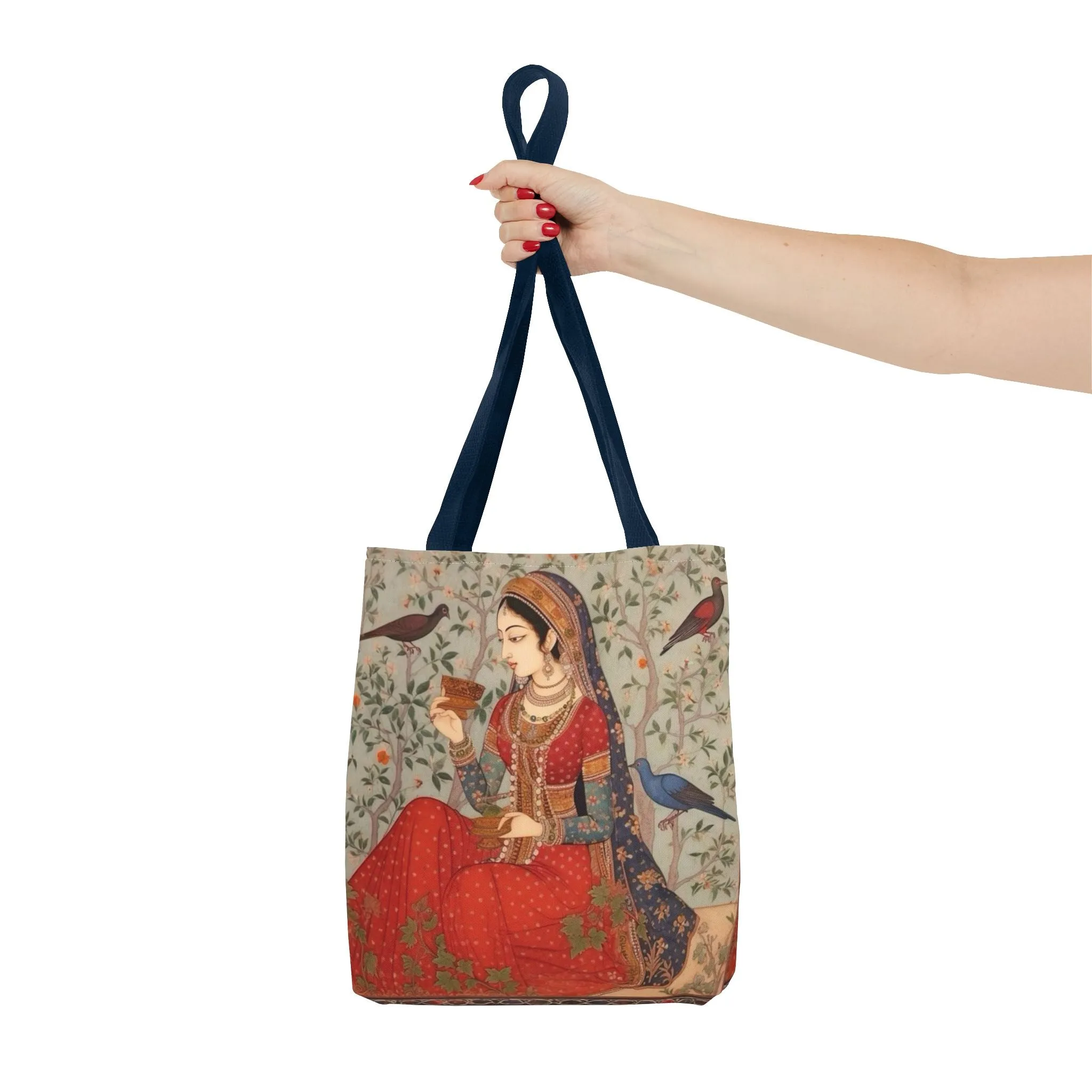 "Maryam" – Mughal Classical Dancer Art Tote Bag - Elegant Indian Art Design