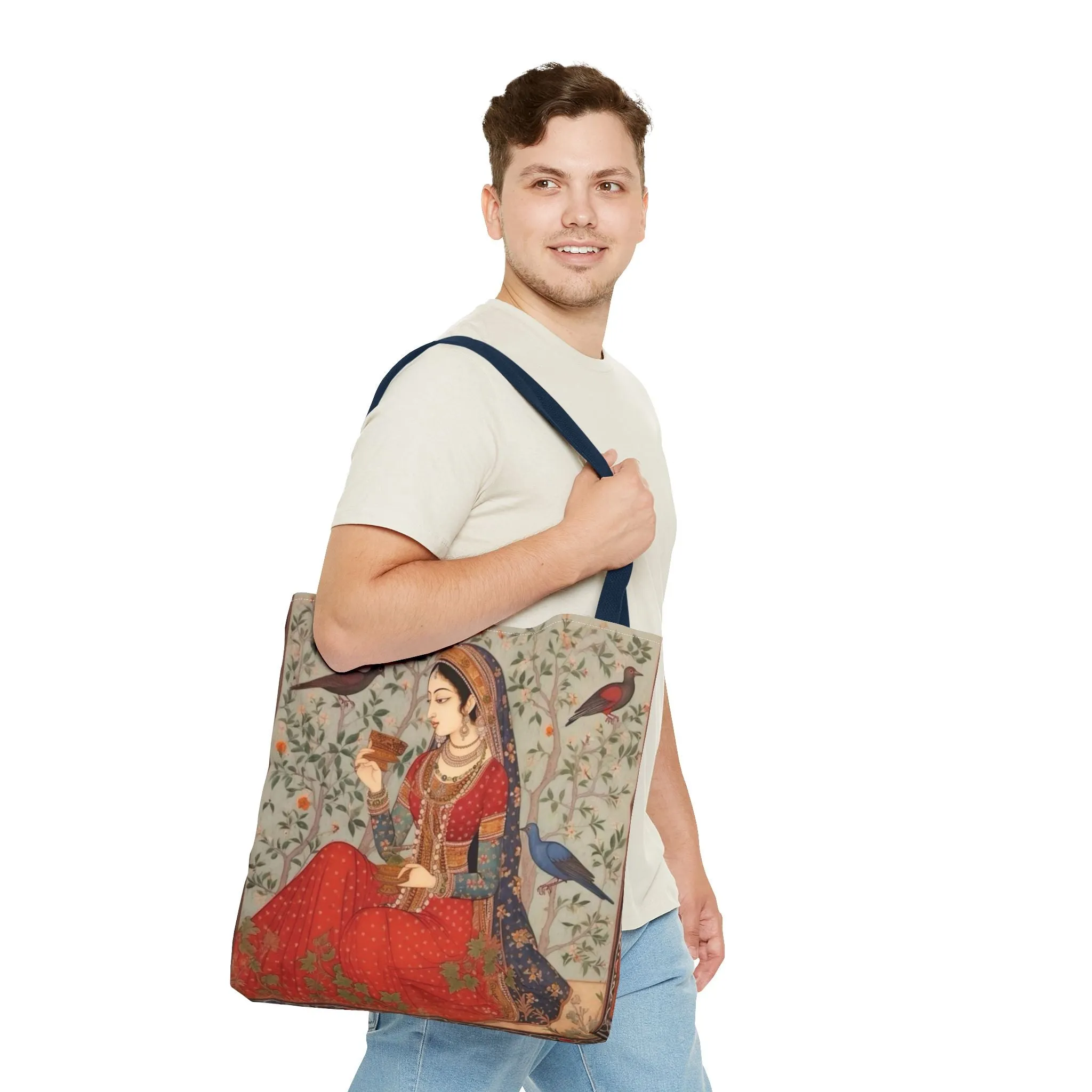 "Maryam" – Mughal Classical Dancer Art Tote Bag - Elegant Indian Art Design