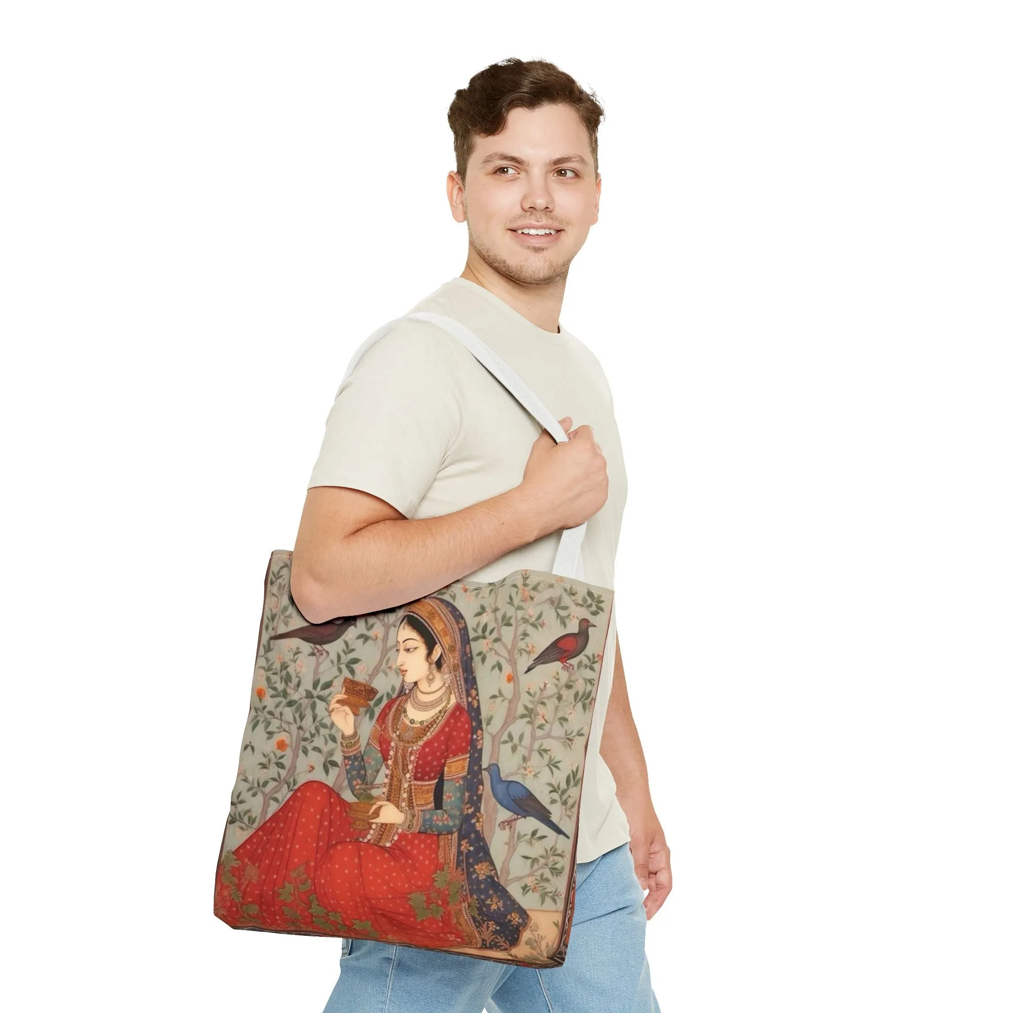 "Maryam" – Mughal Classical Dancer Art Tote Bag - Elegant Indian Art Design