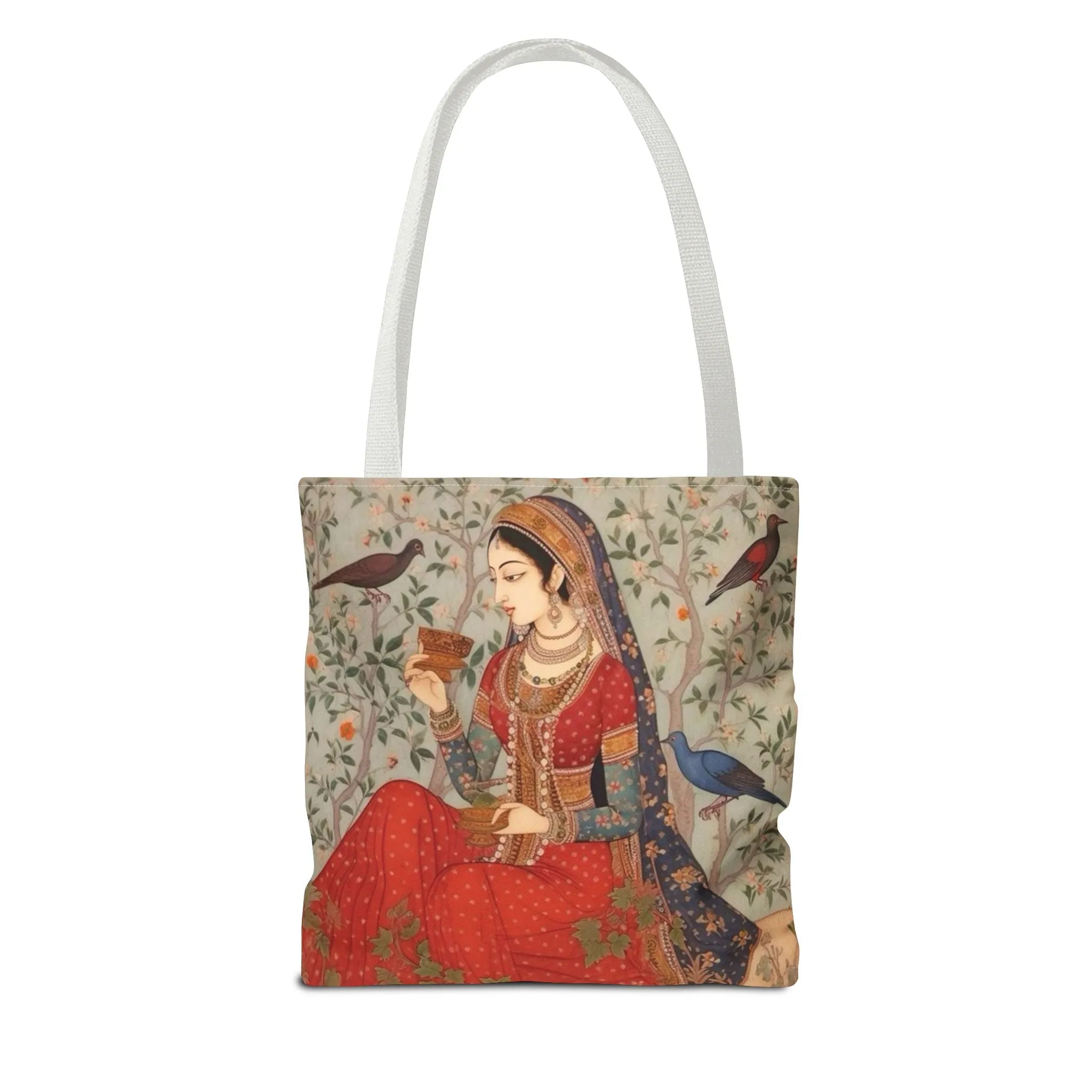 "Maryam" – Mughal Classical Dancer Art Tote Bag - Elegant Indian Art Design