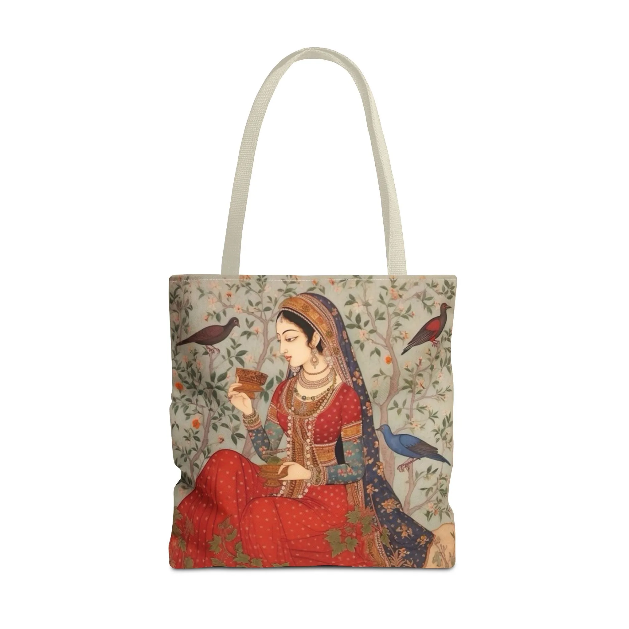 "Maryam" – Mughal Classical Dancer Art Tote Bag - Elegant Indian Art Design