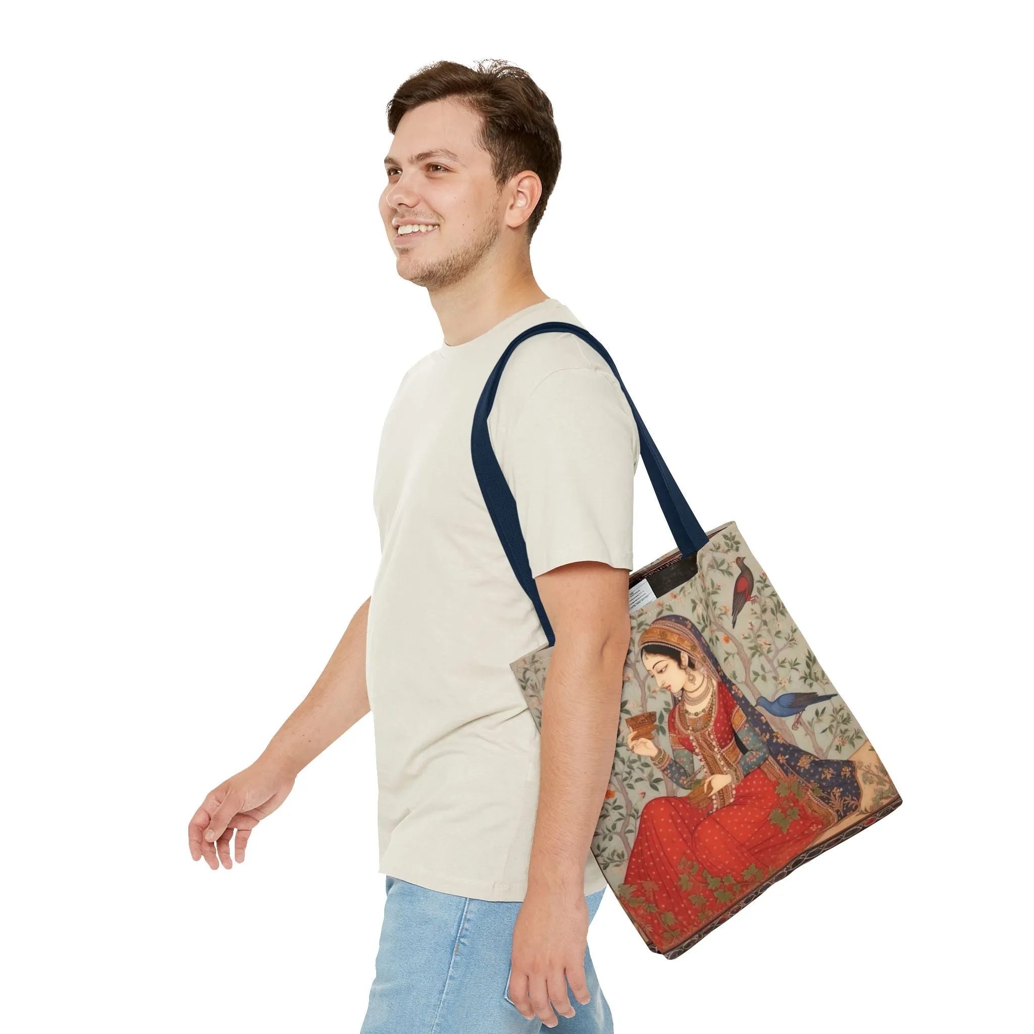 "Maryam" – Mughal Classical Dancer Art Tote Bag - Elegant Indian Art Design