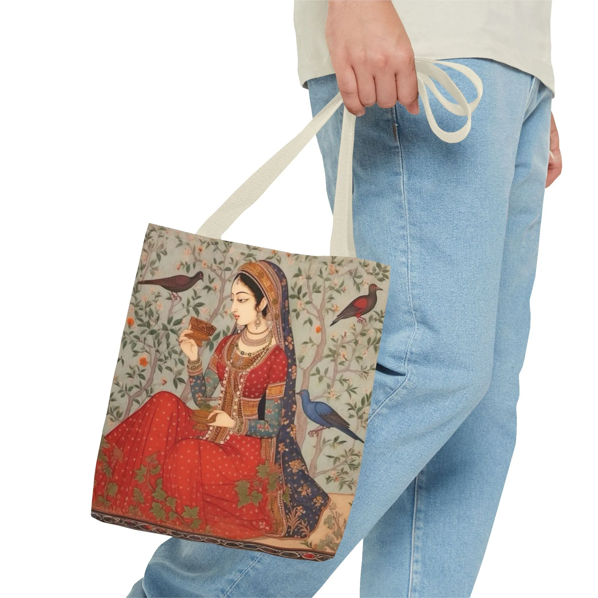 "Maryam" – Mughal Classical Dancer Art Tote Bag - Elegant Indian Art Design