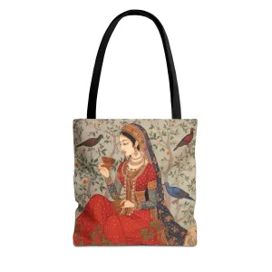 "Maryam" – Mughal Classical Dancer Art Tote Bag - Elegant Indian Art Design