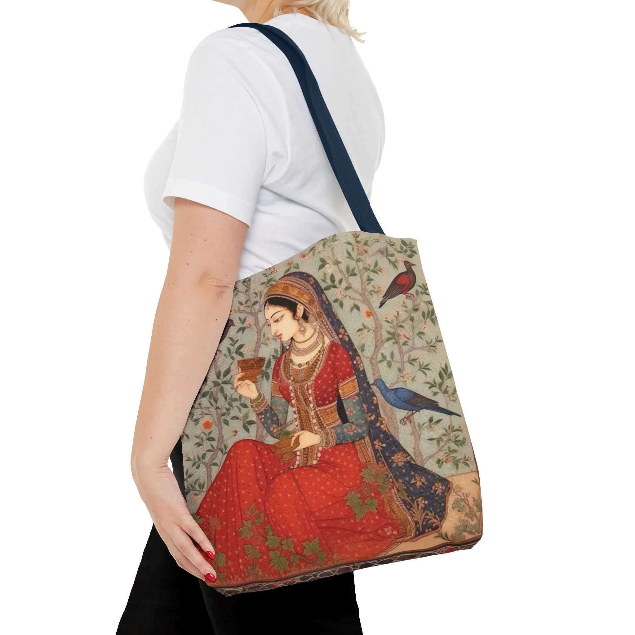 "Maryam" – Mughal Classical Dancer Art Tote Bag - Elegant Indian Art Design