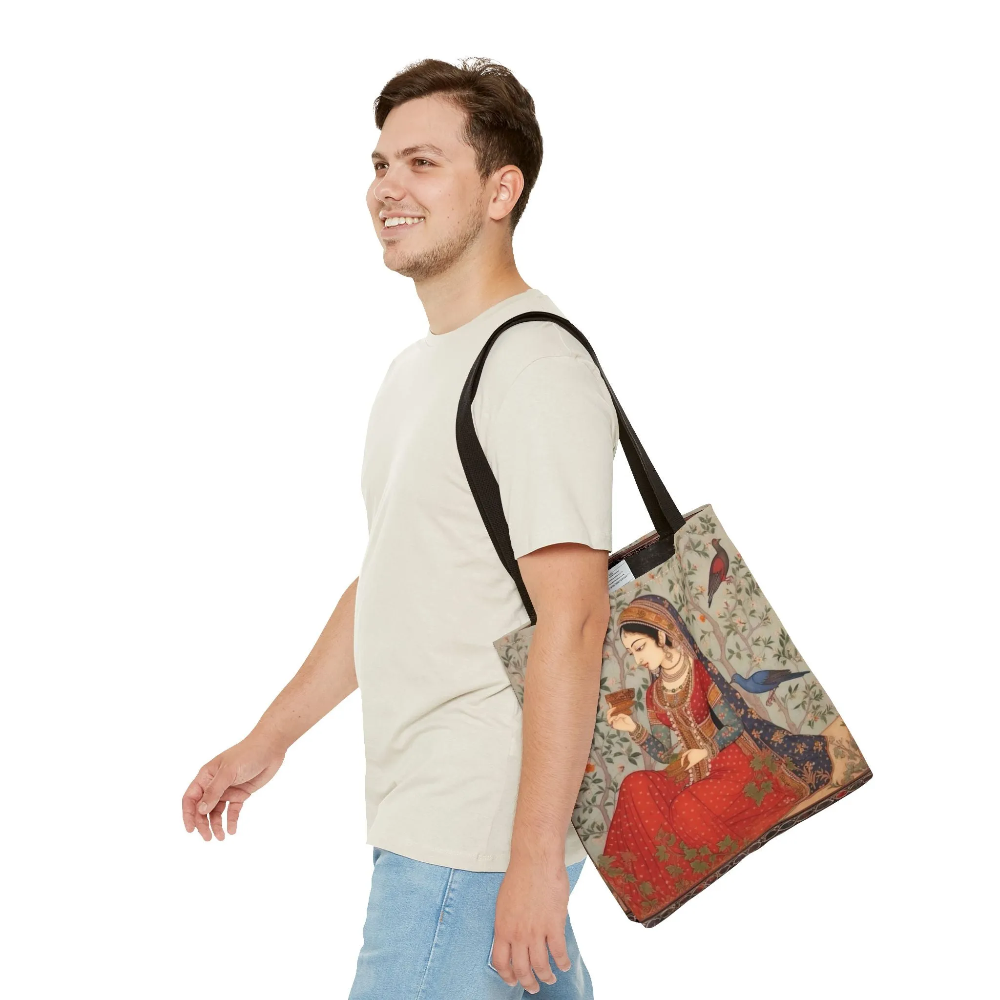 "Maryam" – Mughal Classical Dancer Art Tote Bag - Elegant Indian Art Design