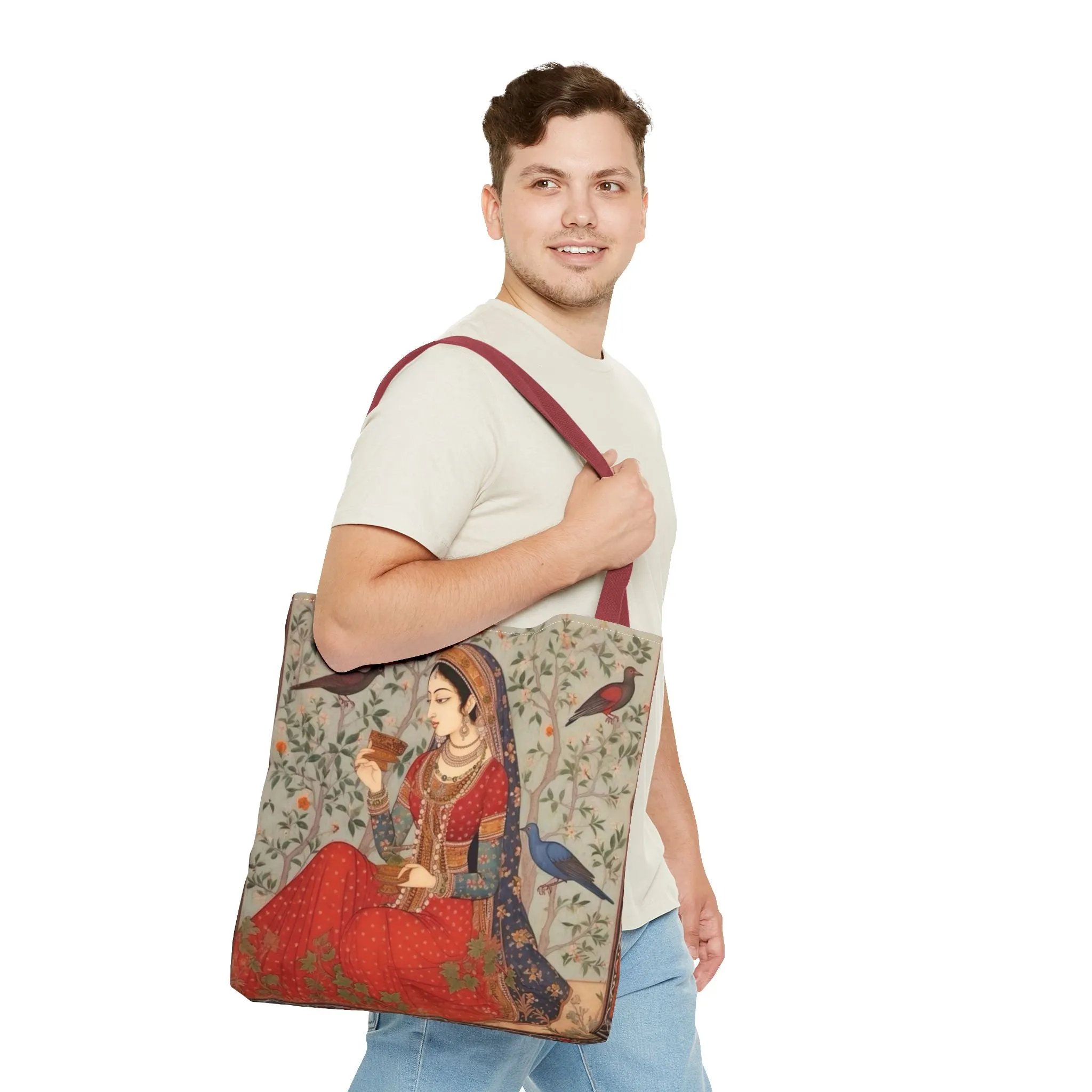 "Maryam" – Mughal Classical Dancer Art Tote Bag - Elegant Indian Art Design