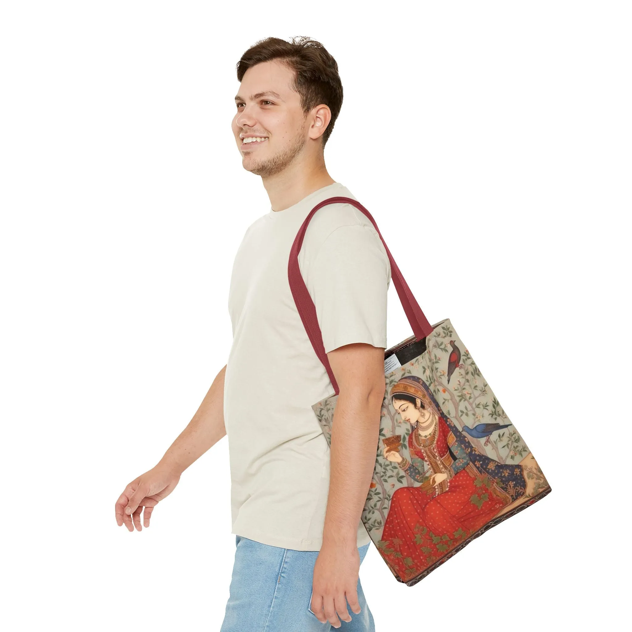 "Maryam" – Mughal Classical Dancer Art Tote Bag - Elegant Indian Art Design