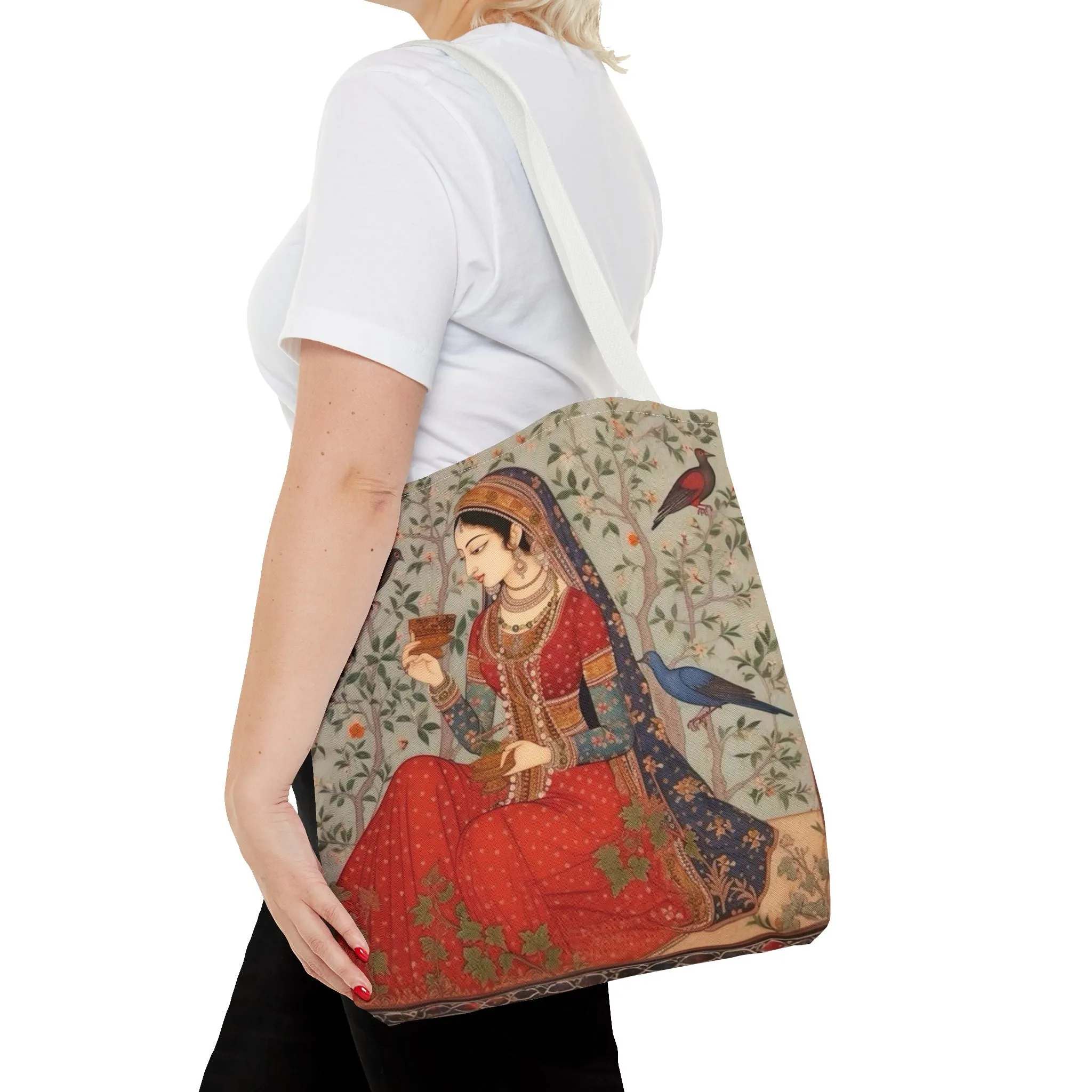 "Maryam" – Mughal Classical Dancer Art Tote Bag - Elegant Indian Art Design