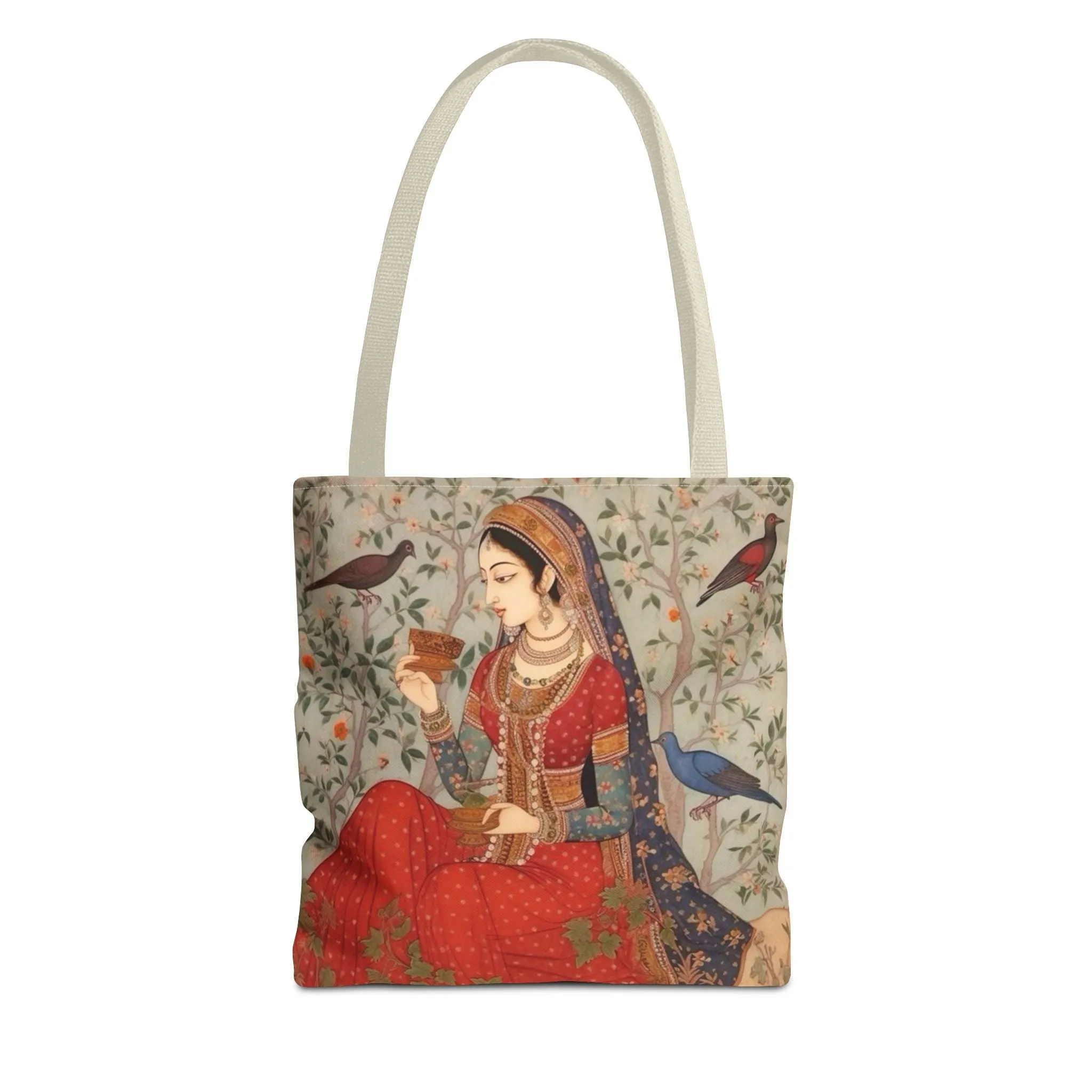 "Maryam" – Mughal Classical Dancer Art Tote Bag - Elegant Indian Art Design