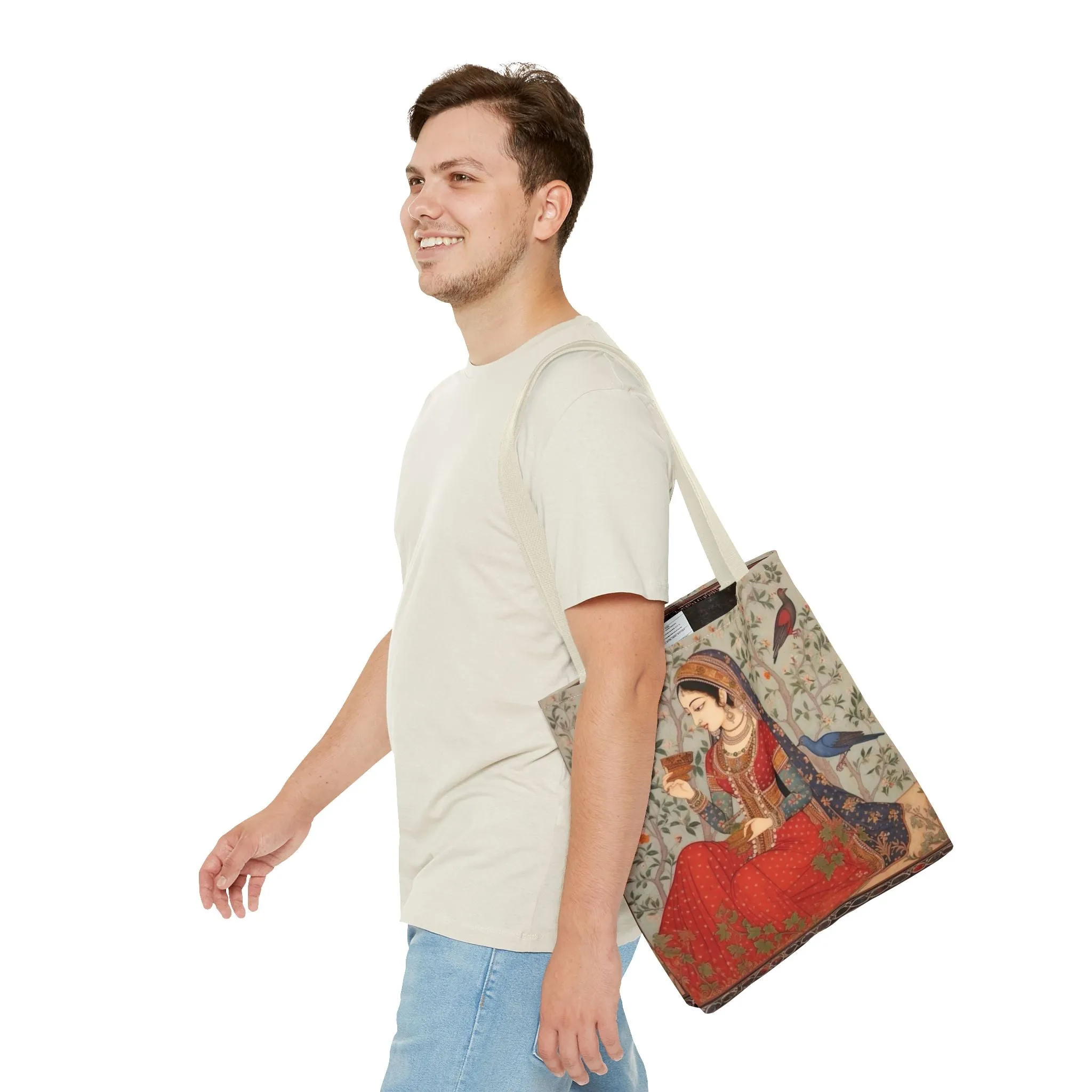 "Maryam" – Mughal Classical Dancer Art Tote Bag - Elegant Indian Art Design