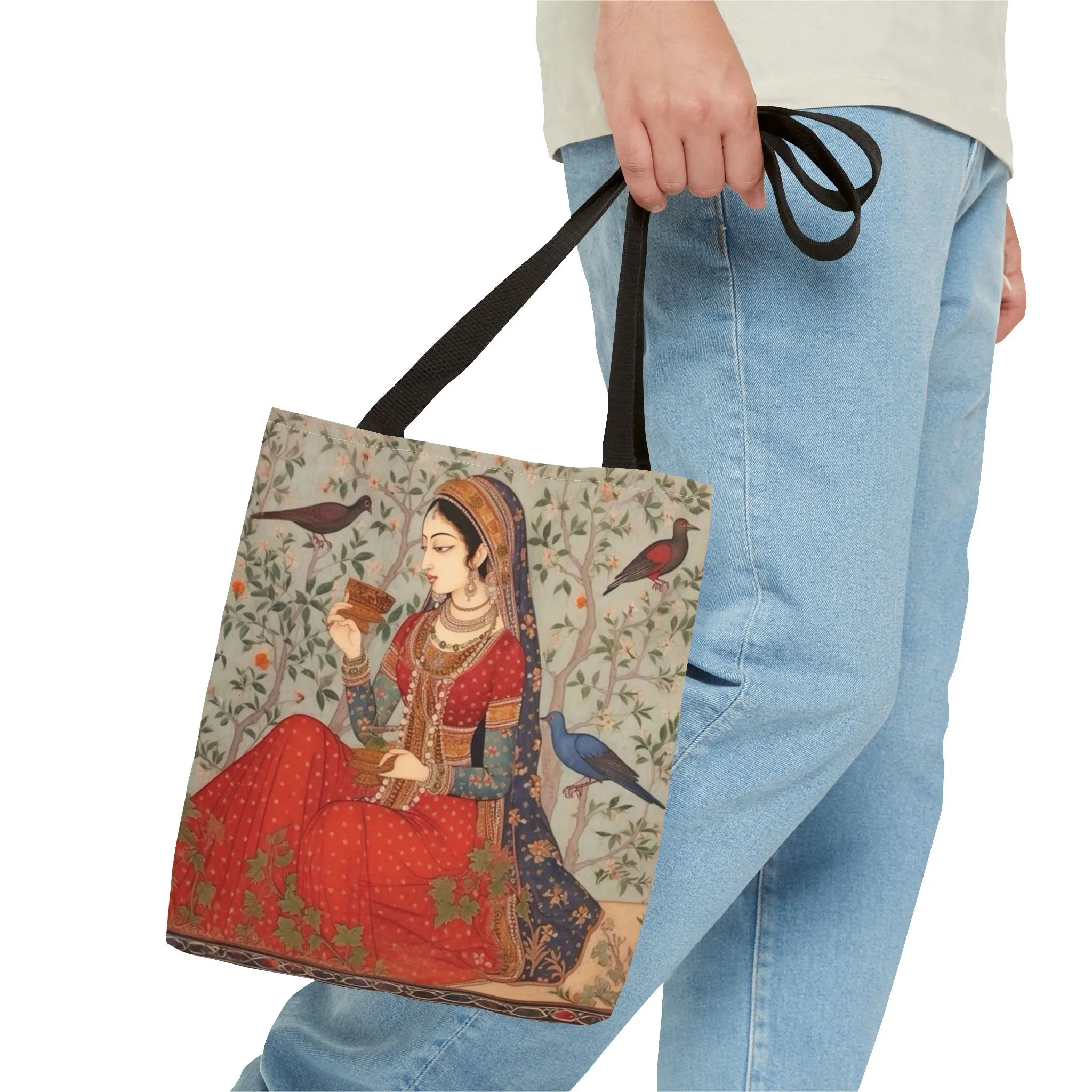 "Maryam" – Mughal Classical Dancer Art Tote Bag - Elegant Indian Art Design