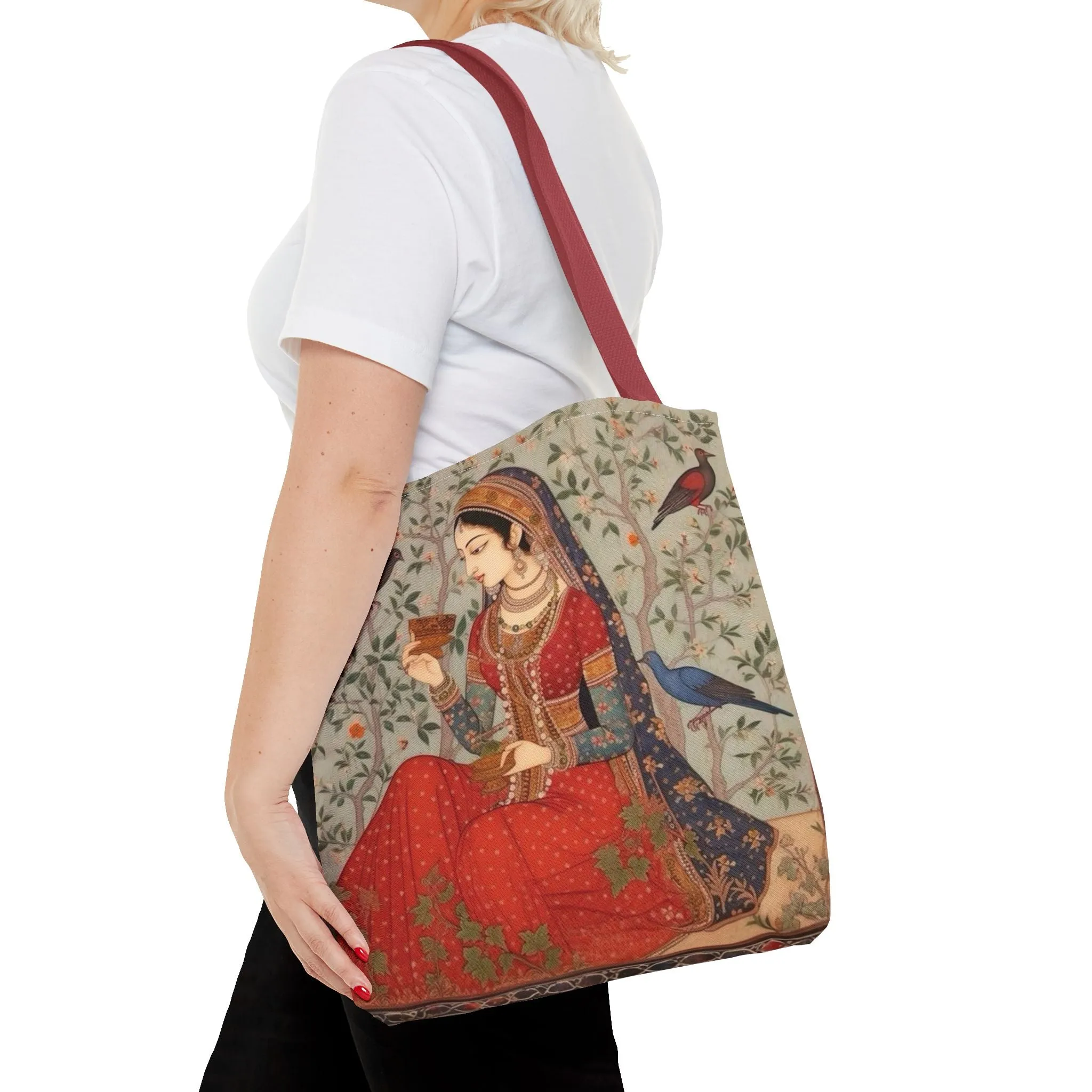 "Maryam" – Mughal Classical Dancer Art Tote Bag - Elegant Indian Art Design