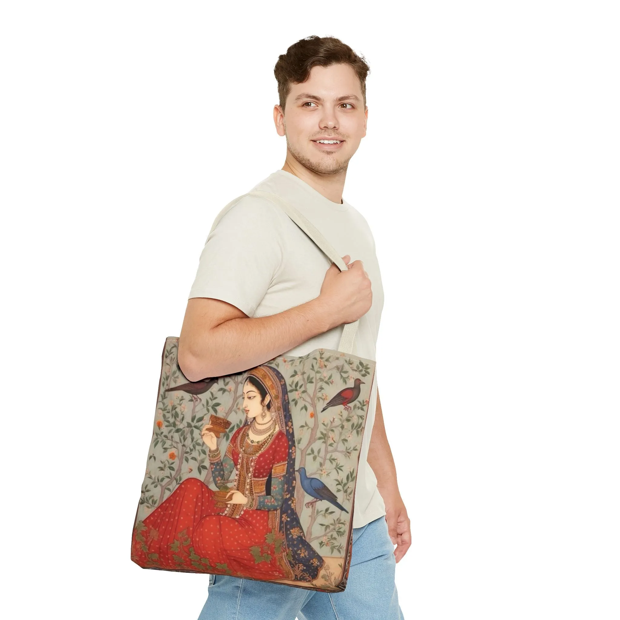 "Maryam" – Mughal Classical Dancer Art Tote Bag - Elegant Indian Art Design