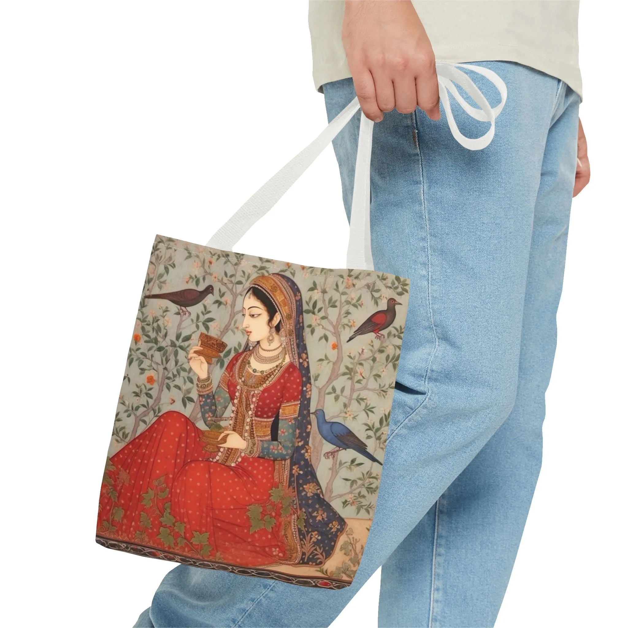 "Maryam" – Mughal Classical Dancer Art Tote Bag - Elegant Indian Art Design