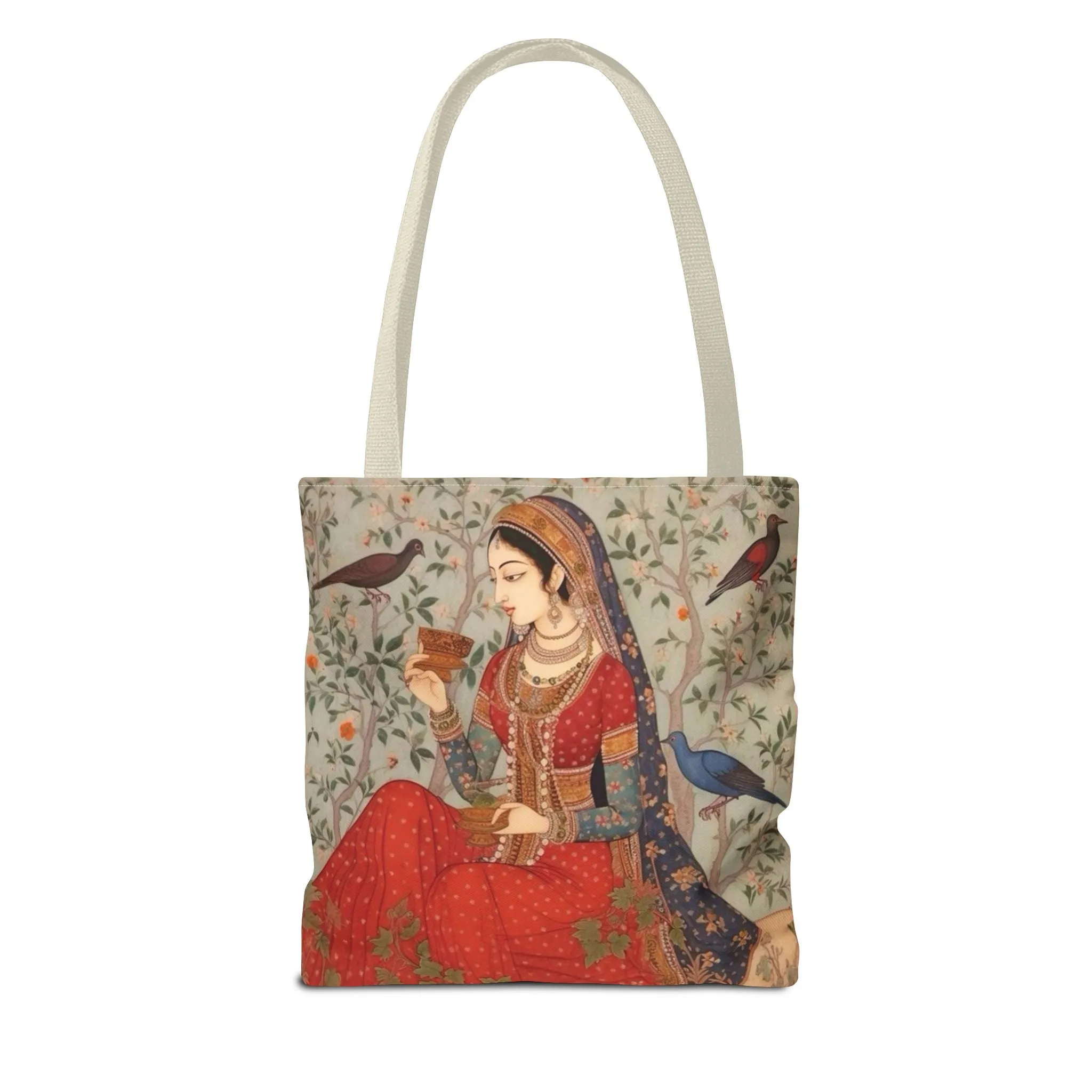 "Maryam" – Mughal Classical Dancer Art Tote Bag - Elegant Indian Art Design