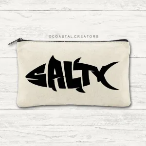 "Salty Fish" Canvas Multi-Purpose Zipper Bag (Unlined)