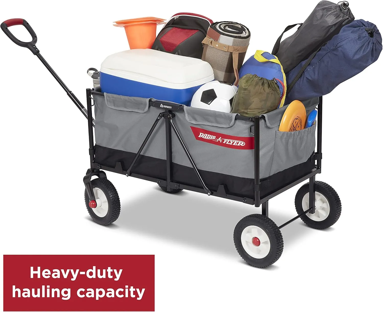 Radio Flyer The Beast EZ Fold Maximum Capacity Heavy-Duty Kid & Cargo Wagon, Collapsible Wagon for Ages 1.5-6 Gray