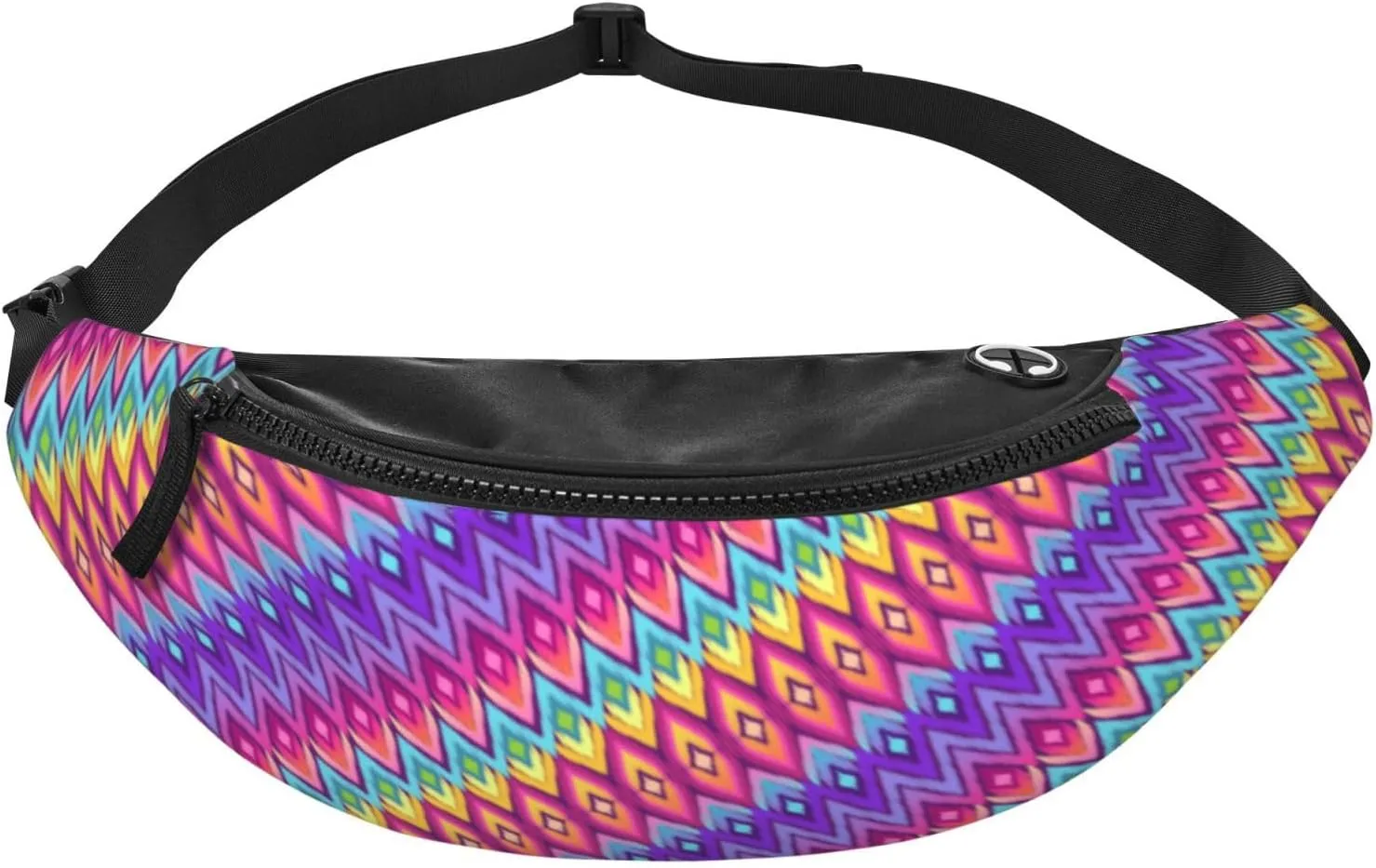 Rainbow Geometry Fanny Pack Waist Bag Adjustable Belt Bag For Men Women Traveling Hiking Cycling Running