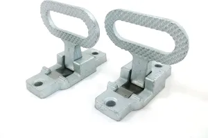 Red Hound Auto Pair (2 Pack) Fold Down Utility Bed Body Step Heavy Duty Premium Galvanized Steel Flip Up Folding RV Camper Trailer RV Bus Boat Step-up Safety Non Slip Tread Grab on Assist Handle