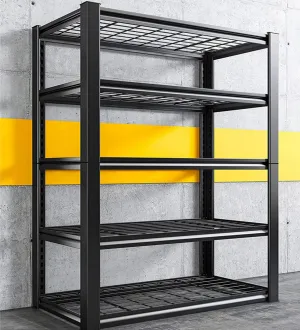 REIBII Garage Shelving, 72" Garage Storage Shelves Heavy Duty Shelving Units and Storage Loads 2000LBS, Adjustable 5 Tier Metal Shelving for Garage
