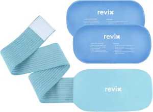 REVIX Ice Packs for Injuries Reusable, 2 Packs Hot and Cold Pack with Adjustable Strap, Flexible Ice Wraps for Joints and Muscle, Rotator Cuff, Back, Knee Discomfort Relief (10" x 5" Blue)