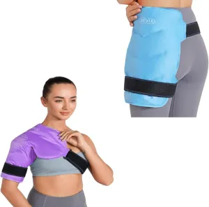 REVIX Shoulder Ice Pack for Injuries Reusable Gel and Hip Ice Pack Wrap for Bursitis Pain Relief