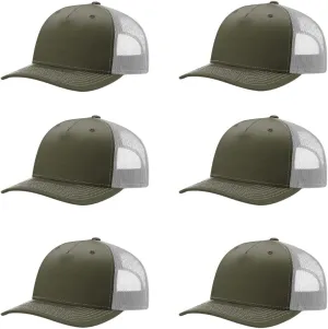 Richardson 112FP & 112PFP Classic Fit Five-Panel Adjustable Snapback Trucker Cap | OSFM | Bulk Packs Available