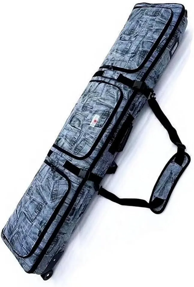 Rolling Double Ski Bag,Sport Tent Padded Snowboard Bag with Wheels Travel Bag,for Skis Single Snowboard and Snowboard Boots