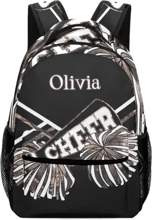 Rose Golden Cheer Custom Text Name Unisex Daily Bag Multi-Function Casual Sport Backpack