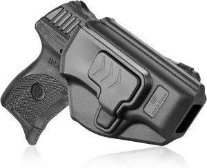 Ruger EC9 Holster,OWB Belt Holster Fit Ruger LC9/LC9S, Ruger LC380,Ruger EC9/EC9S,Polymer Open Carry Holster for Outside Waistband,Index Finger Release System/Adjustable-Cant Black